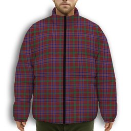 ScotsTee Shop Scottish MacNiven Premium Tartan Collar Down Jacket Winter White Duck Down Plaid