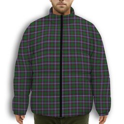 ScotsTee Shop Scottish Russell 1 Premium Tartan Collar Down Jacket Winter White Duck Down Plaid