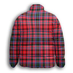 ScotsTee Shop Scottish Straiton Premium Tartan Collar Down Jacket Winter White Duck Down Plaid