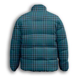 ScotsTee Shop Scottish Kelly Dress Modern Premium Tartan Collar Down Jacket Winter White Duck Down Plaid