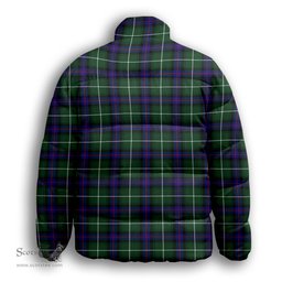 ScotsTee Shop Scottish McDonald of the Isles Hunting Modern Premium Tartan Collar Down Jacket Winter White Duck Down Plaid