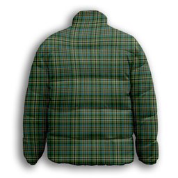 ScotsTee Shop Scottish Scott Green Ancient Premium Tartan Collar Down Jacket Winter White Duck Down Plaid