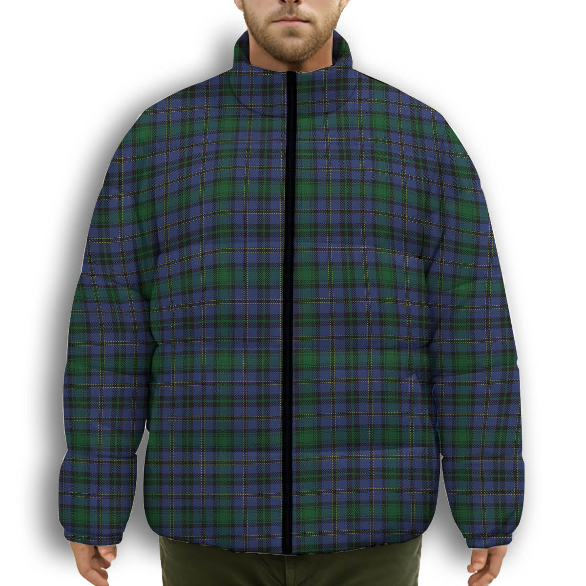 ScotsTee Shop Scottish Hope-Vere Weir Modern Premium Tartan Collar Down Jacket Winter White Duck Down Plaid