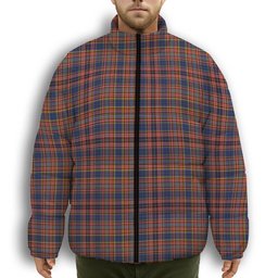 ScotsTee Shop Scottish Ogilvie 6 Premium Tartan Collar Down Jacket Winter White Duck Down Plaid