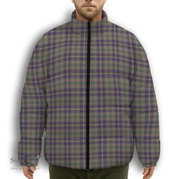ScotsTee Shop Scottish Taylor Weathered Premium Tartan Collar Down Jacket Winter White Duck Down Plaid