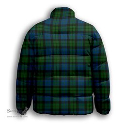 ScotsTee Shop Scottish McKie Premium Tartan Collar Down Jacket Winter White Duck Down Plaid