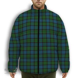 ScotsTee Shop Scottish McKie Premium Tartan Collar Down Jacket Winter White Duck Down Plaid