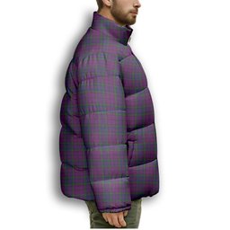 ScotsTee Shop Scottish Wardlaw Premium Tartan Collar Down Jacket Winter White Duck Down Plaid