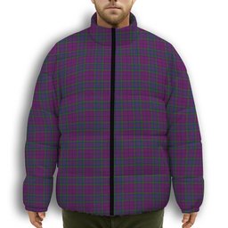 ScotsTee Shop Scottish Wardlaw Premium Tartan Collar Down Jacket Winter White Duck Down Plaid