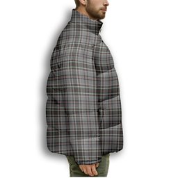 ScotsTee Shop Scottish Southwick Premium Tartan Collar Down Jacket Winter White Duck Down Plaid