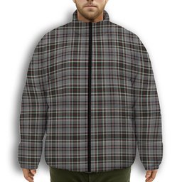 ScotsTee Shop Scottish Southwick Premium Tartan Collar Down Jacket Winter White Duck Down Plaid
