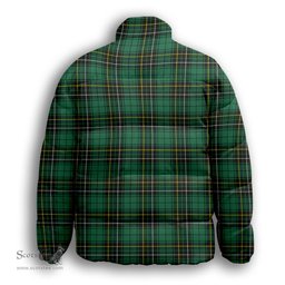 ScotsTee Shop Scottish MacAlpine Ancient Premium Tartan Collar Down Jacket Winter White Duck Down Plaid