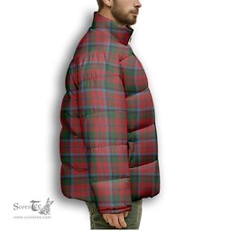 ScotsTee Shop Scottish Macnaghten Premium Tartan Collar Down Jacket Winter White Duck Down Plaid