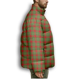 ScotsTee Shop Scottish Peter Premium Tartan Collar Down Jacket Winter White Duck Down Plaid