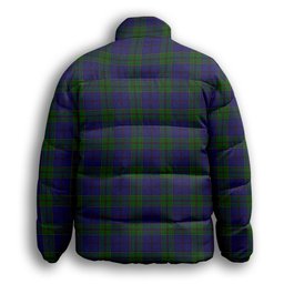 ScotsTee Shop Scottish Strachan Premium Tartan Collar Down Jacket Winter White Duck Down Plaid