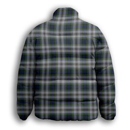 ScotsTee Shop Scottish Gordon Dress 3 Premium Tartan Collar Down Jacket Winter White Duck Down Plaid
