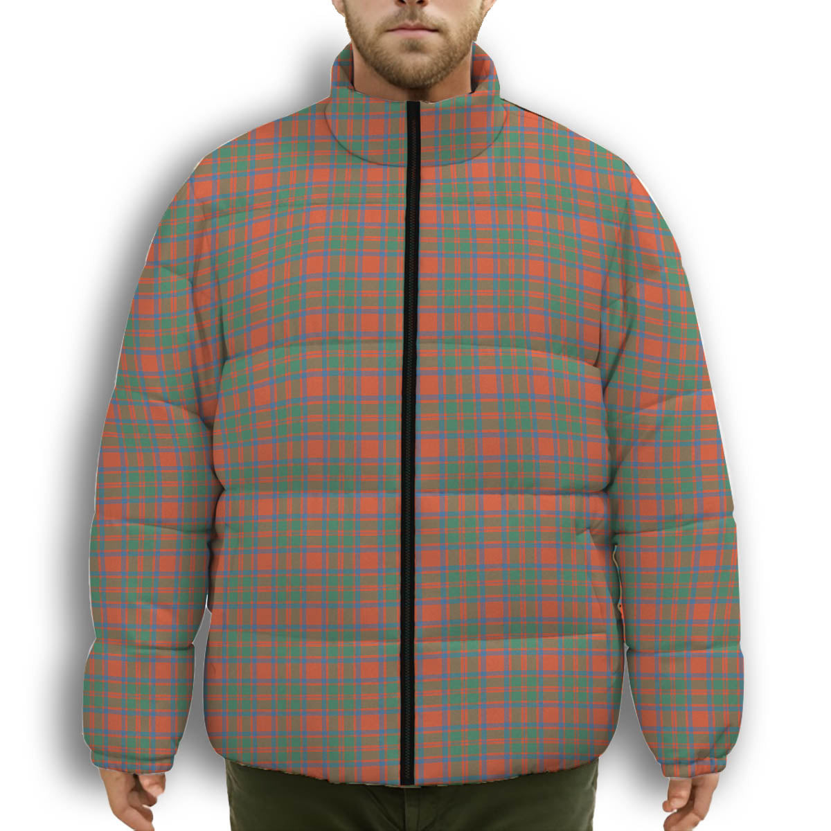 ScotsTee Shop Scottish McKintosh Ancient Premium Tartan Collar Down Jacket Winter White Duck Down Plaid