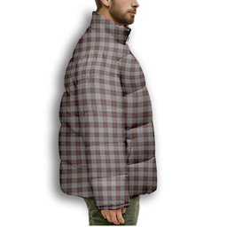 ScotsTee Shop Scottish MacInnes Ancient Hunting Premium Tartan Collar Down Jacket Winter White Duck Down Plaid