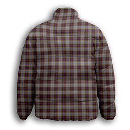 ScotsTee Shop Scottish MacInnes Ancient Hunting Premium Tartan Collar Down Jacket Winter White Duck Down Plaid