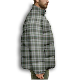 ScotsTee Shop Scottish Taylor Dress 2 Premium Tartan Collar Down Jacket Winter White Duck Down Plaid