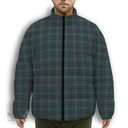 ScotsTee Shop Scottish Sinclair Hunting Modern Clan Premium Tartan Collar Down Jacket Winter White Duck Down Plaid