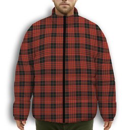 ScotsTee Shop Scottish Mcquain Ancient Premium Tartan Collar Down Jacket Winter White Duck Down Plaid