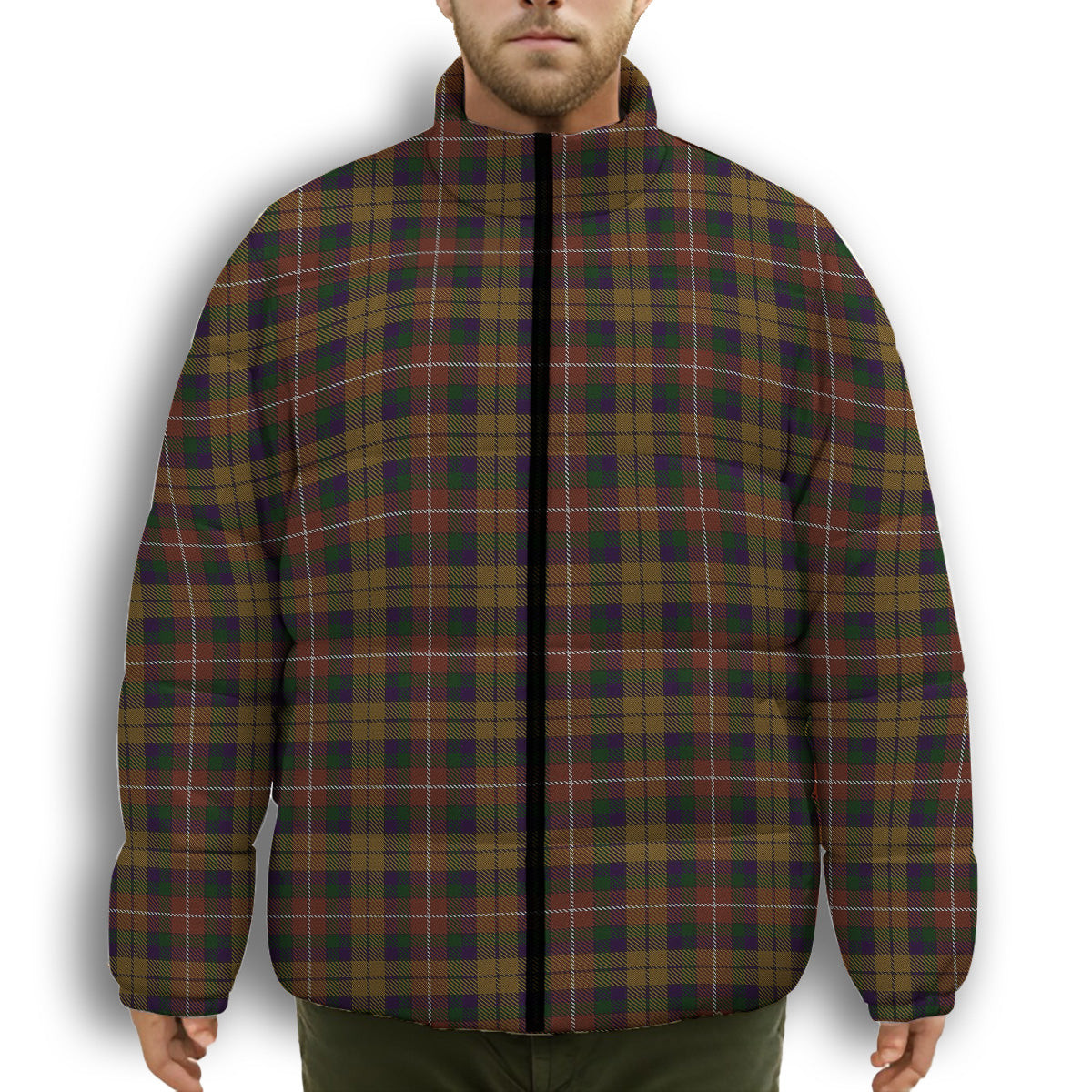 ScotsTee Shop Scottish YPO Dress Premium Tartan Collar Down Jacket Winter White Duck Down Plaid