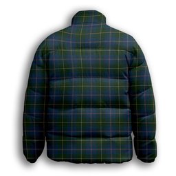 ScotsTee Shop Scottish Johnston Diana Hunting Premium Tartan Collar Down Jacket Winter White Duck Down Plaid