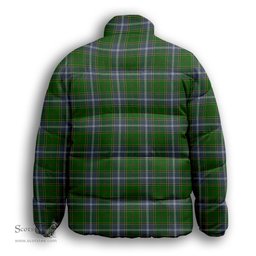 ScotsTee Shop Scottish Pringle Premium Tartan Collar Down Jacket Winter White Duck Down Plaid