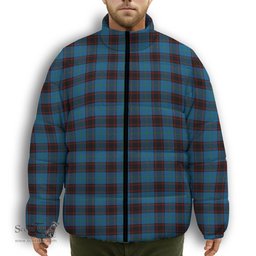 ScotsTee Shop Scottish Home Clans Originaux Premium Tartan Collar Down Jacket Winter White Duck Down Plaid