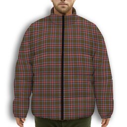 ScotsTee Shop Scottish Sellers Premium Tartan Collar Down Jacket Winter White Duck Down Plaid