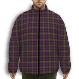 ScotsTee Shop Scottish MacDonell Of Glengarry Modern Premium Tartan Collar Down Jacket Winter White Duck Down Plaid