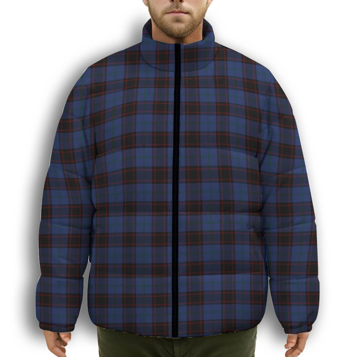 ScotsTee Shop Scottish Home Vestiarium Scoticum Premium Tartan Collar Down Jacket Winter White Duck Down Plaid