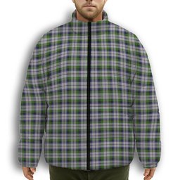 ScotsTee Shop Scottish MacNachten Dress Premium Tartan Collar Down Jacket Winter White Duck Down Plaid