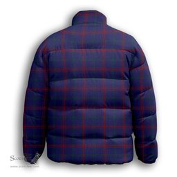 ScotsTee Shop Scottish Lynch Premium Tartan Collar Down Jacket Winter White Duck Down Plaid