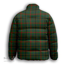 ScotsTee Shop Scottish MacDonagh Premium Tartan Collar Down Jacket Winter White Duck Down Plaid