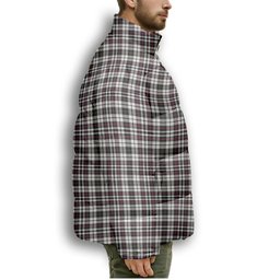 ScotsTee Shop Scottish Little Arisaid Modern Premium Tartan Collar Down Jacket Winter White Duck Down Plaid