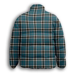 ScotsTee Shop Scottish McTavish Dress Ancient Premium Tartan Collar Down Jacket Winter White Duck Down Plaid