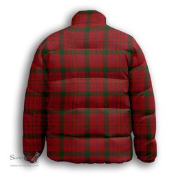 ScotsTee Shop Scottish MacDonell of Keppoch Modern Premium Tartan Collar Down Jacket Winter White Duck Down Plaid
