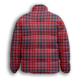 ScotsTee Shop Scottish Pitblado Premium Tartan Collar Down Jacket Winter White Duck Down Plaid