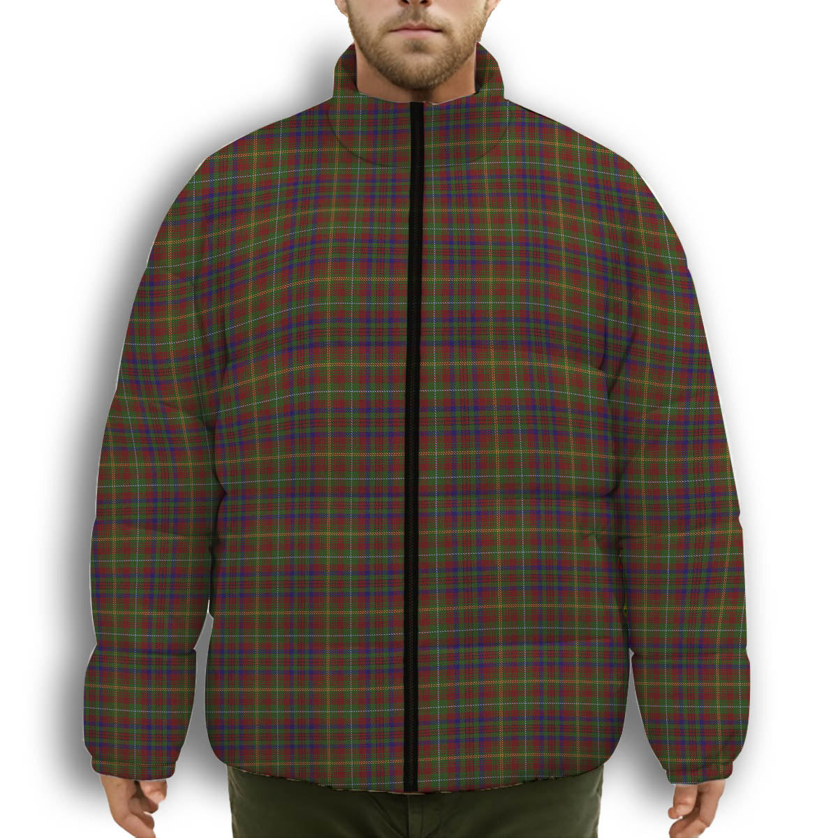 ScotsTee Shop Scottish MacMaster Canada Premium Tartan Collar Down Jacket Winter White Duck Down Plaid