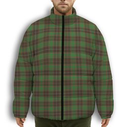 ScotsTee Shop Scottish MacFie Hunting Ancient Premium Tartan Collar Down Jacket Winter White Duck Down Plaid