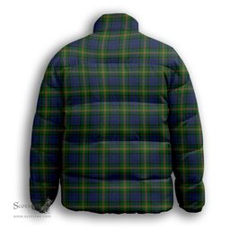 ScotsTee Shop Scottish Maitland Chief Premium Tartan Collar Down Jacket Winter White Duck Down Plaid