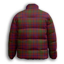 ScotsTee Shop Scottish Lumsden Short Premium Tartan Collar Down Jacket Winter White Duck Down Plaid