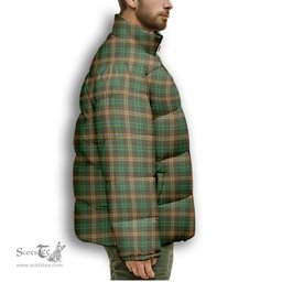 ScotsTee Shop Scottish McShane Premium Tartan Collar Down Jacket Winter White Duck Down Plaid
