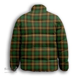 ScotsTee Shop Scottish McShane Premium Tartan Collar Down Jacket Winter White Duck Down Plaid