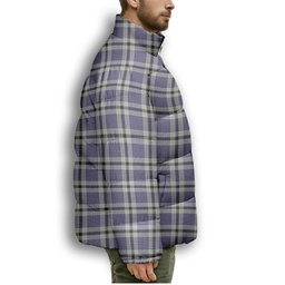 ScotsTee Shop Scottish Hanna Bible Premium Tartan Collar Down Jacket Winter White Duck Down Plaid