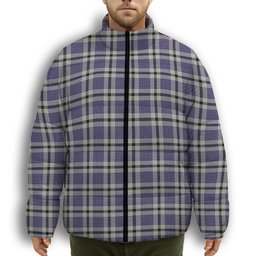 ScotsTee Shop Scottish Hanna Bible Premium Tartan Collar Down Jacket Winter White Duck Down Plaid