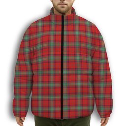 ScotsTee Shop Scottish Seton Modern Premium Tartan Collar Down Jacket Winter White Duck Down Plaid