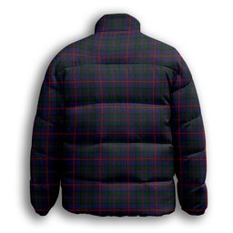 ScotsTee Shop Scottish MacCaughan or MacEachain Premium Tartan Collar Down Jacket Winter White Duck Down Plaid